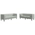 Set sofás Chesterfield con cojines 2 pzas terciopelo gris