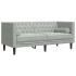 Set sofás Chesterfield con cojines 2 pzas terciopelo gris