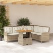 Set de sofás de jardín 2 pzas y cojines ratán sintético marrón