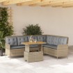 Set de sofás de jardín 2 pzas y cojines ratán sintético marrón