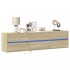 Mueble de TV de pared con LED roble Sonoma 180x31x45