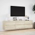 Mueble de TV de pared con LED roble Sonoma 180x31x45
