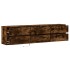 Mueble de TV de pared con LED roble ahumado 180x31x45