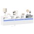 Mueble de TV de pared con LED blanco 180x31x45