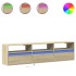 Mueble de TV de pared con LED roble Sonoma 180x31x45