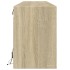 Mueble de TV de pared con LED roble Sonoma 180x31x45