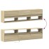 Mueble de TV de pared con LED roble Sonoma 180x31x45