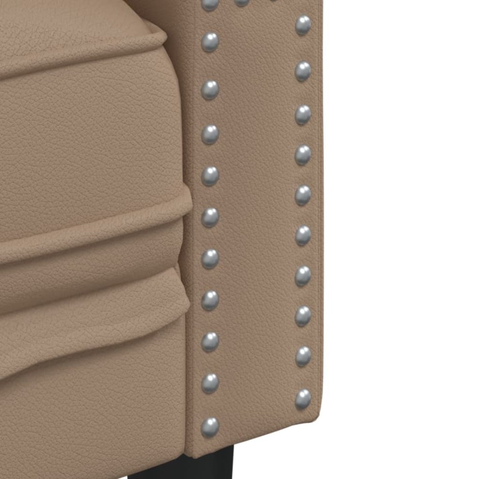 Juego de sofás Chesterfield 2 piezas cuero sintético