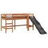 Cama alta para niños sin colchón madera pino marrón 90x200