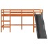 Cama alta para niños sin colchón madera pino marrón 90x200