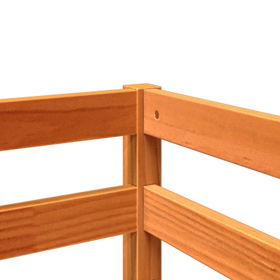 Cama alta para niños sin colchón madera pino marrón 90x200