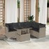 Set de sofás de jardín 7 pzas con cojines ratán PE gris