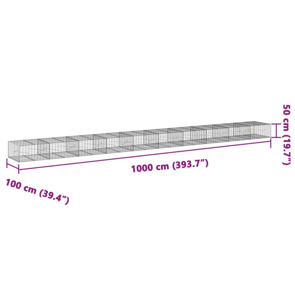 Cesta de gaviones con cubierta hierro galvanizado