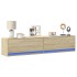 Mueble de TV de pared con LED roble Sonoma 180x31x38