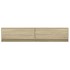 Mueble de TV de pared con LED roble Sonoma 180x31x38