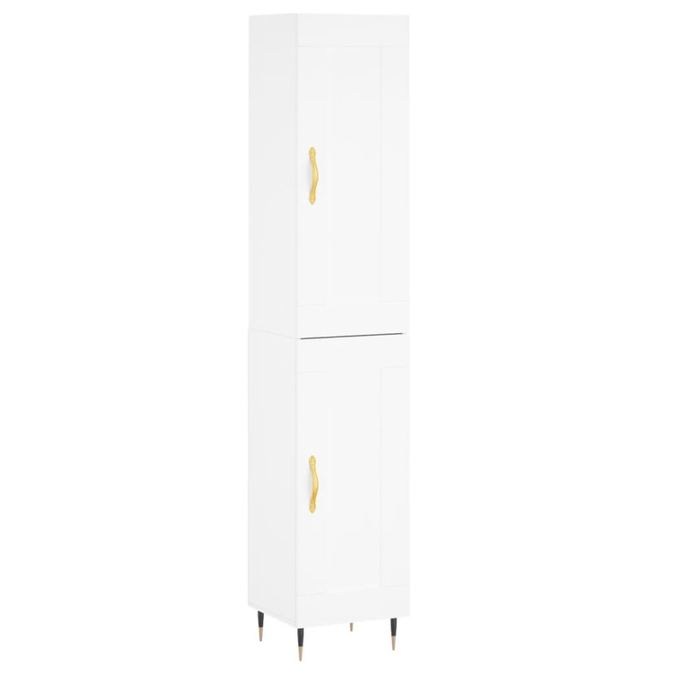 Aparador alto madera de ingeniería blanco 34,5x34x180