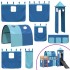 Cama alta para niños con torre madera pino azul 80x200