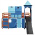 Cama alta para niños con torre madera pino azul 80x200