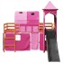 Cama alta para niños con torre madera pino rosa 90x190