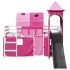 Cama alta para niños con torre madera pino rosa 80x200