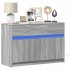 Mueble de TV con LED madera ingeniería gris Sonoma 91x34x61