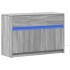 Mueble de TV con LED madera ingeniería gris Sonoma 91x34x61