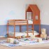 Cama litera con techo madera maciza pino marrón 80x200