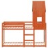 Cama litera con techo madera maciza pino marrón 80x200