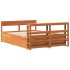 Estructura de cama sin colchón madera maciza marrón 135x190