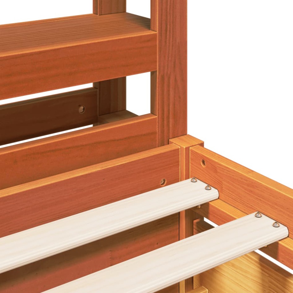 Estructura de cama sin colchón madera maciza marrón 135x190