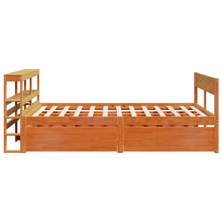 Estructura de cama sin colchón madera maciza marrón 120x190