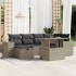 Set de sofás de jardín 7 pzas con cojines ratán PE gris