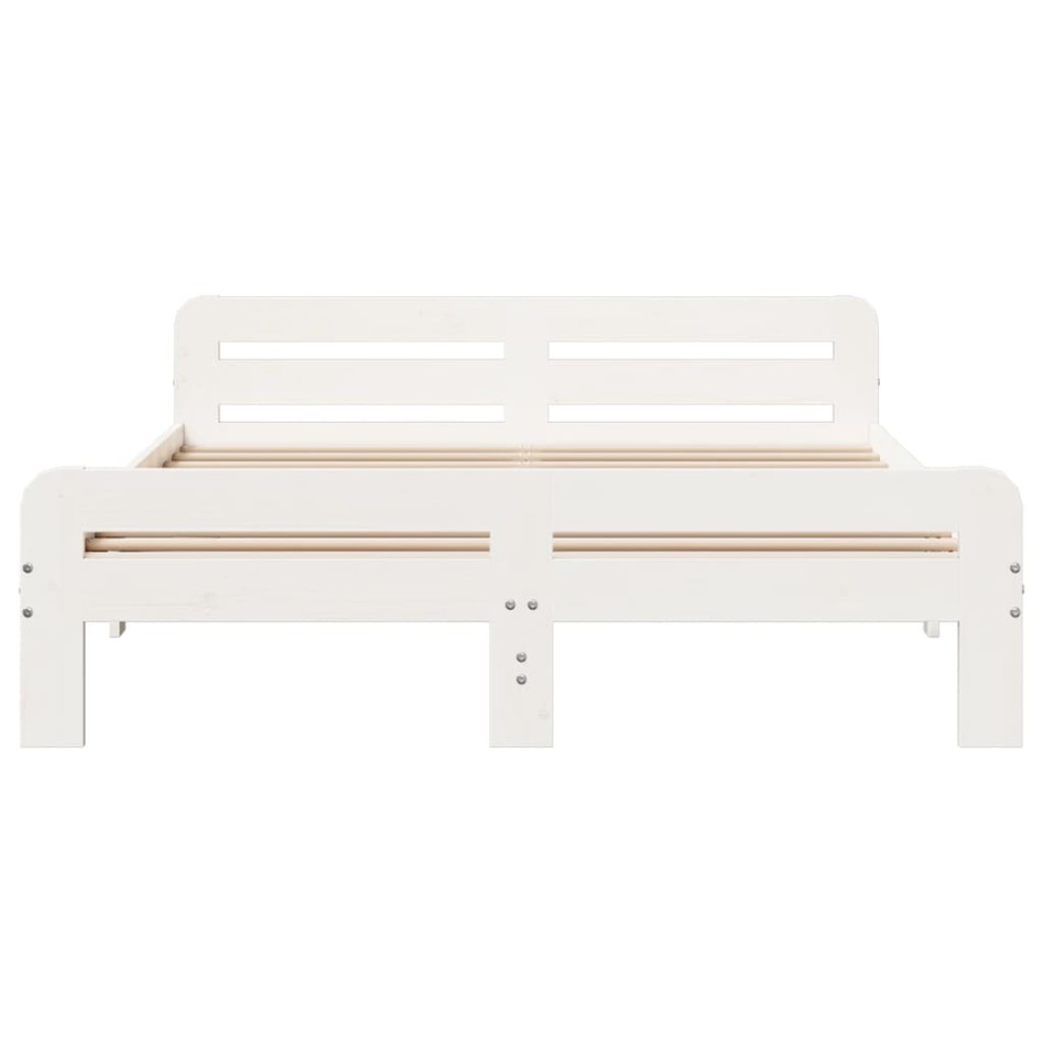 Estructura de cama sin colchón madera maciza de pino 160x200
