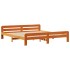 Cama sin colchón madera maciza de pino marrón cera 180x200