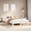 Estructura de cama sin colchón madera de pino blanca 140x200 cm