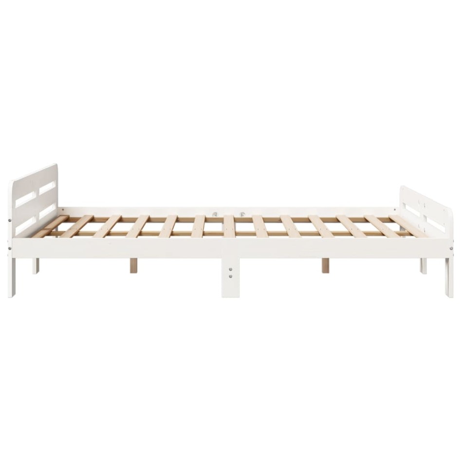 Estructura de cama sin colchón madera de pino blanca 140x200