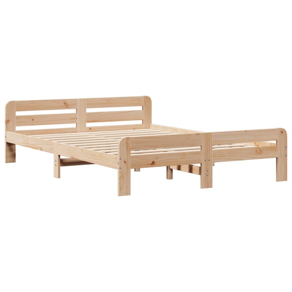 Estructura de cama sin colchón madera maciza de pino 140x190