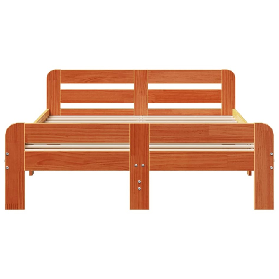 Estructura de cama sin colchón madera maciza marrón 120x190