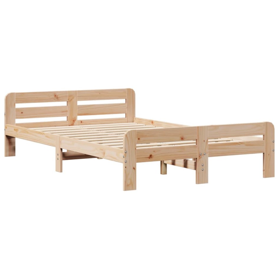 Estructura de cama sin colchón madera maciza de pino 120x190