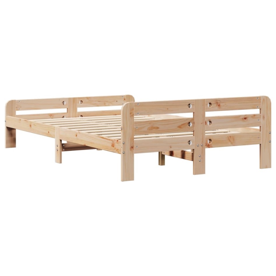 Estructura de cama sin colchón madera maciza de pino 120x190