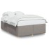 Cama sin colchón tela gris taupe 140x200