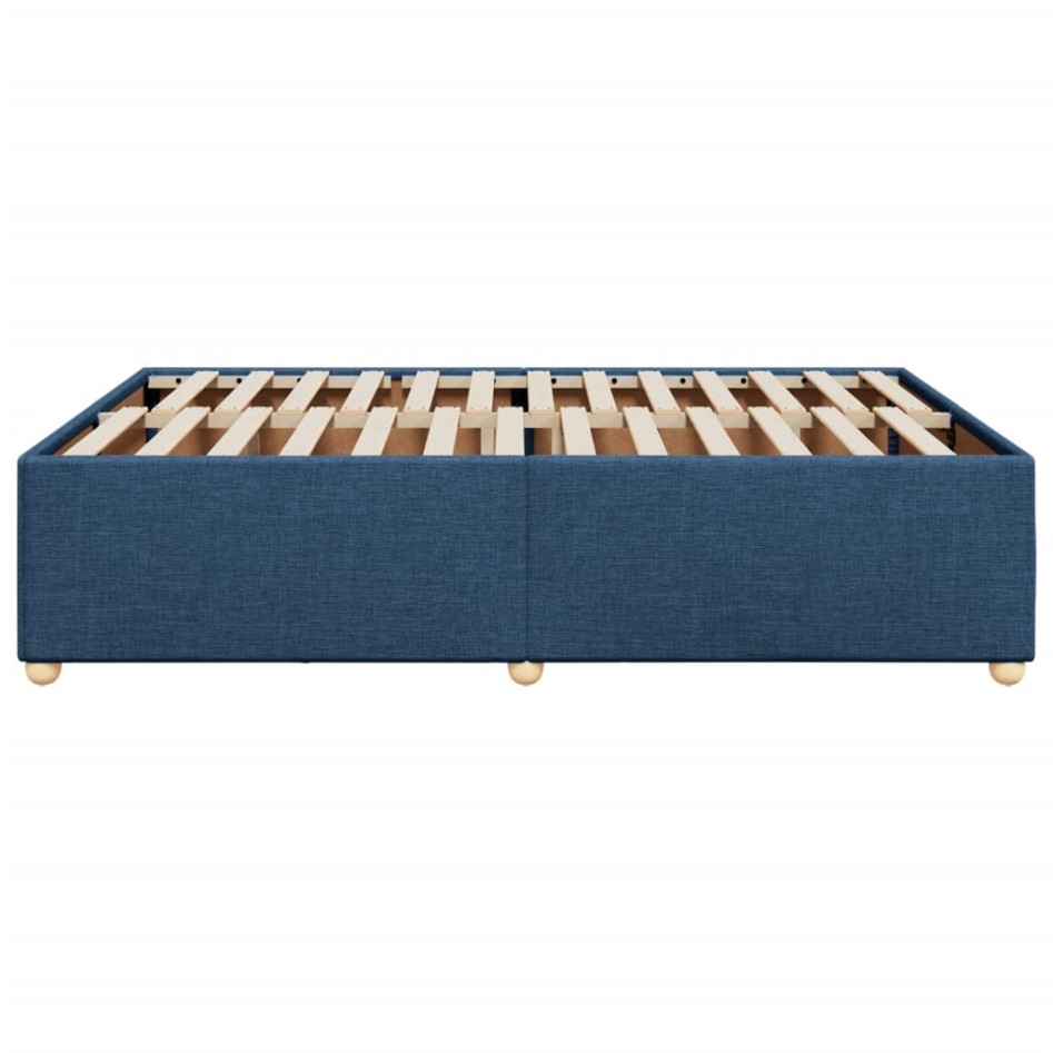 Cama sin colchón tela azul 160x200