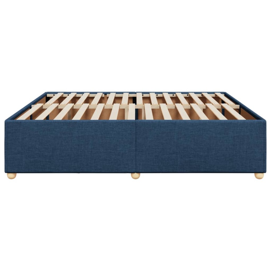 Cama sin colchón tela azul 200x200