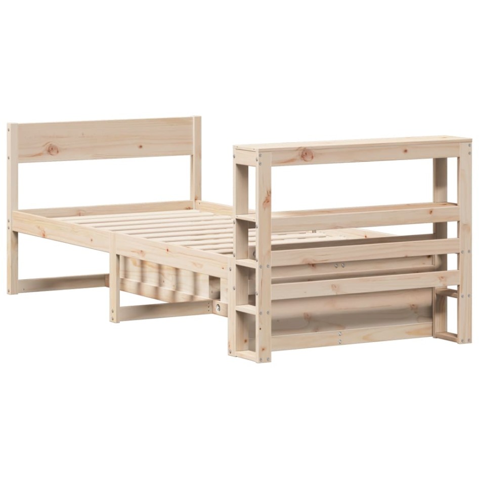 Estructura de cama sin colchón madera maciza de pino 100x200