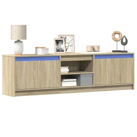 Mueble de TV LED madera de ingeniería roble Sonoma 180x34x50