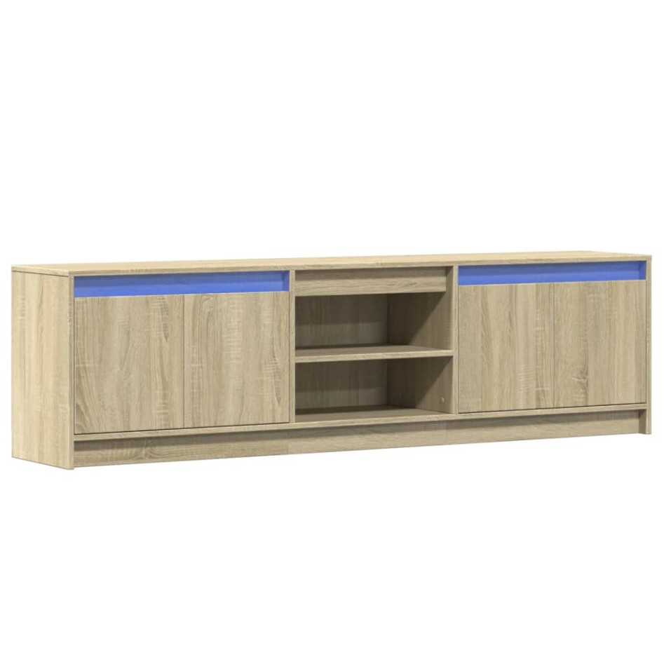 Mueble de TV LED madera de ingeniería roble Sonoma 180x34x50