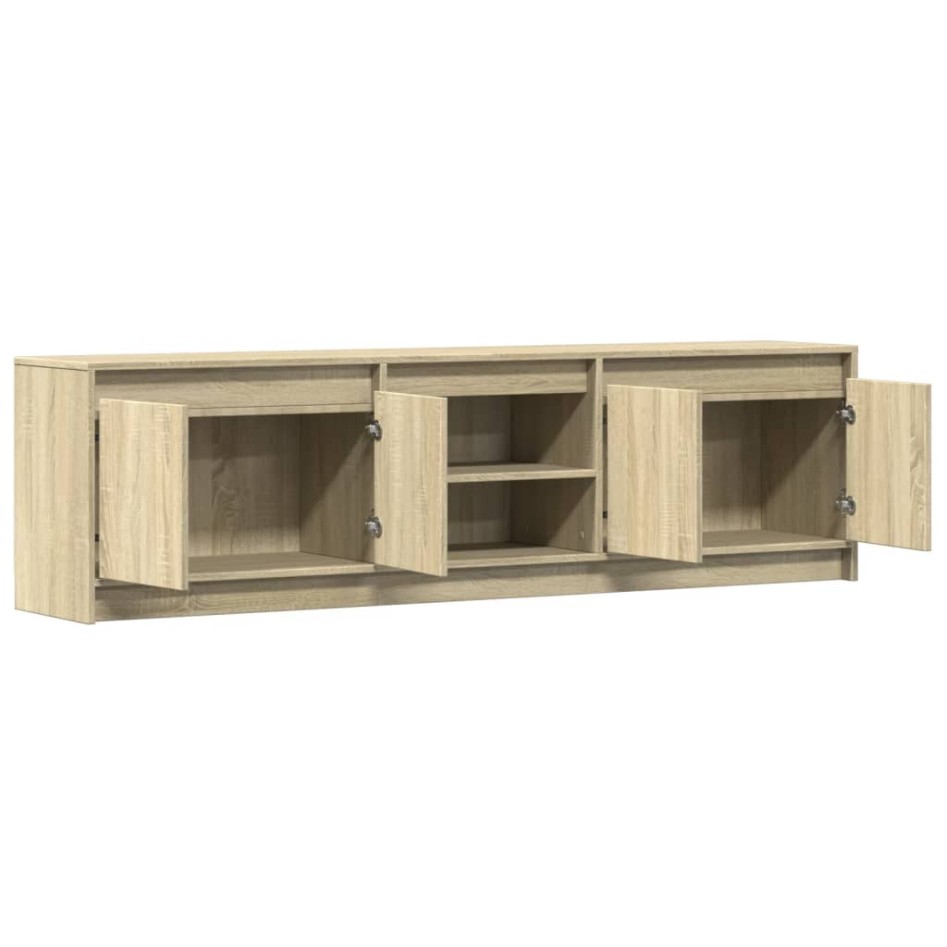Mueble de TV LED madera de ingeniería roble Sonoma 180x34x50