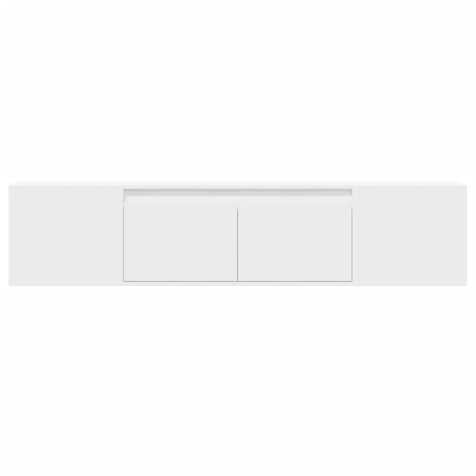 Mueble de TV de pared con luz LED blanco 180x31x39,5