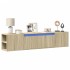 Mueble de TV de pared con luz LED roble Sonoma 180x31x39,5