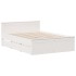 Cama con cabecero sin colchón madera maciza blanca 150x200